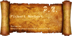 Pickert Norbert névjegykártya